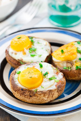 Stuffed mushrooms with eggs