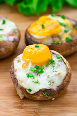 Stuffed mushrooms with eggs
