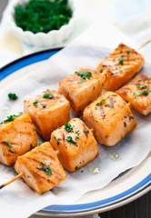 Salmon skewers