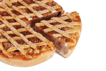 Traditional apple pie isolated