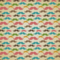 Seamless pattern with mustache