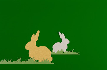 rabbits drawn and cut on paper