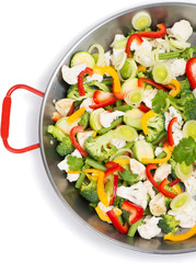 vegetables in a griddle