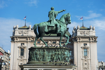 Prince Michael statue at Square of the Republic, Belgrade
