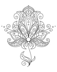 Dainty black and white floral element