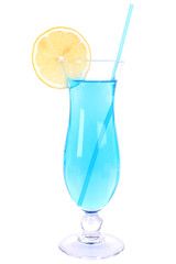 Glass of cocktail isolated on white