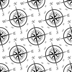 Vintage compass seamless pattern