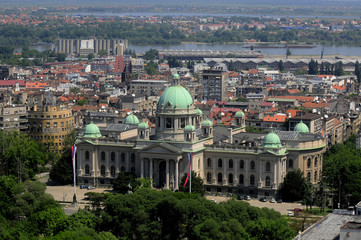 Aerial view of Belgrade, Serbia