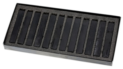 Black drawing charcoals isolated on white