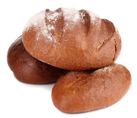 Rye breads isolated on white
