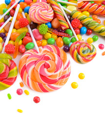 Different colorful fruit candy close-up