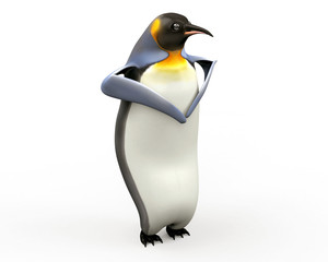 Emperor penguins. isolated on white background