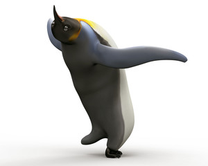 Emperor penguins. isolated on white background