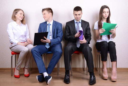Business people waiting for job interview