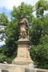 Fototapeta na wymiar Statue of St. Jude Thaddeus. Charles Bridge in Prague.