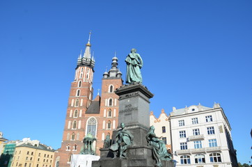 Obraz premium Monument d'Adam Mickiewicz ,Cracovie