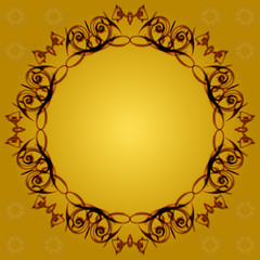 vintage frame on a gold background