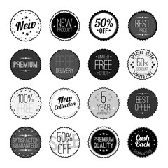 Black and White Marketing Badges