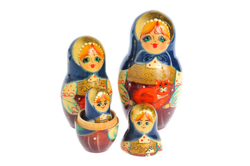 Russian nested matryoshka isolated on white