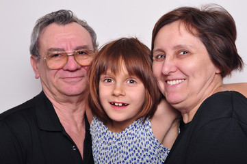 portrait of a grandchild with grandparents