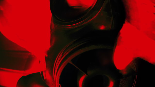 a person wearing a gas mask