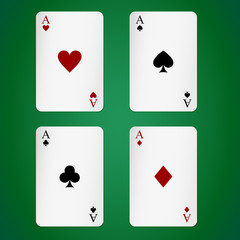 Aces playing cards individually