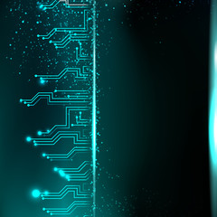 Abstract green lights background.