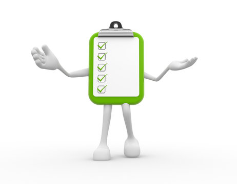 3d clipboard and checlist