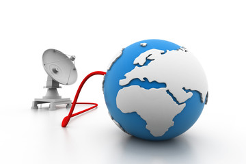 Satellite dish connected the earth