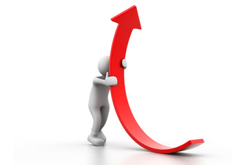 Man climb growth arrow