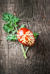 Easter eggs Decorated with branch of wormwood