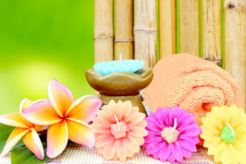 Spa aromatherapy and bamboo background.