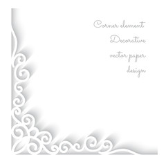 Paper corner ornament on white