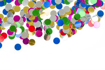 small color confetti background on white