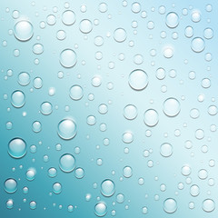 Blue water drops background