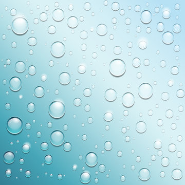 Blue water drops background