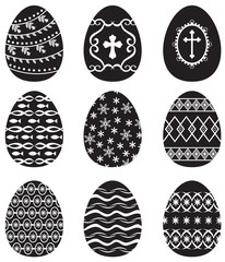 Easter egg silhouette set