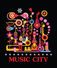 Acrylglasbilder Abstrakte Kunst Music City  ©  danjazzia