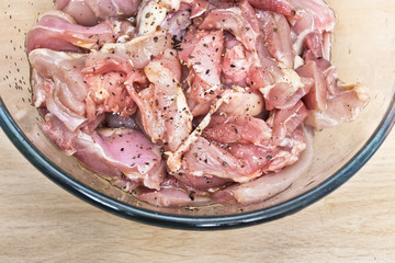 Raw chicken