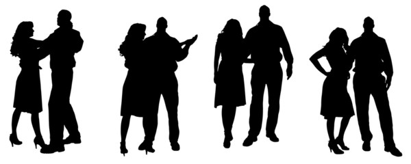 Vector silhouette of people.