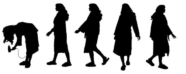 Vector silhouette of a woman.