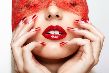 Acrylic nails manicure