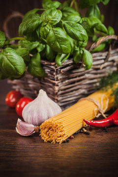 Close up of bundle pasta before cooking
