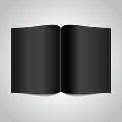 Open Book with Black Glossy Pages