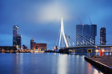 Fototapeta na wymiar City of Rotterdam at Night
