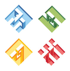 unreal bright geometrical objects vector