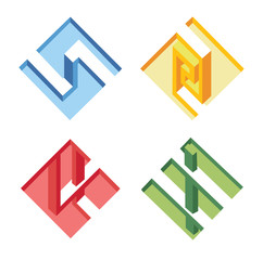 unreal bright geometrical objects vector