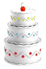 realistic 3d render of cake