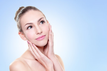 Obraz premium Skin care young woman face