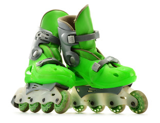 A pair of inline skates isolated on white background